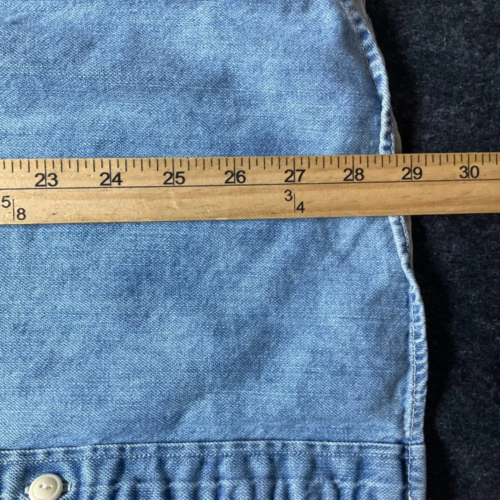 J. Crew Denim Shirt Mens M Blue Cotton Button Down Workwear Classic Casual